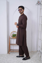 Coffee Brown Designed Men's Kameez Shalwar RJ-KS615