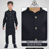 Black Boys Kurta Pajama with Waistcoat RJ-KIDS196