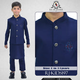 Navy Blue Boys Kurta Pajama with Waistcoat RJ-KIDS197