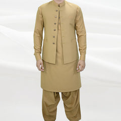 Men's Kameez Shalwar with Waistcoat (RJ-KSW106)