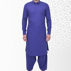 Purple Men's Kameez Shalwar Wash & Wear Ready To Wear  RJ-KS526