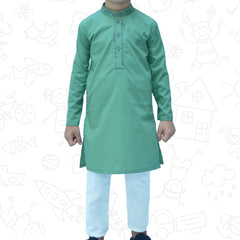 Sea Green Boy's cotton Kurta Pajama RJ-KIDS182