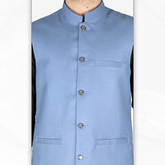 Men's Denim Blue Waistcoat (RJ-W217)
