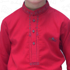 Red Boy's cotton Kurta Pajama RJ-KIDS180