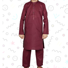Burgundy Red Boy's Kurta Pajama RJ-KIDS214