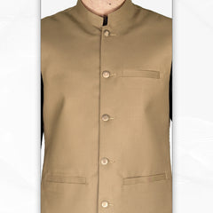 Men's Light Brown Waistcoat (RJ-W215)