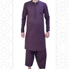 purple Cotton Men's Kameez Shalwar RJ-KS507