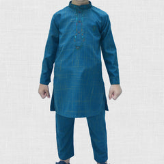 Sea Green Boy's Wash & Wear Kurta Pajama RJ-KIDS186