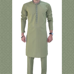 Pista Green Men's Kurta Pajama RJ-K190