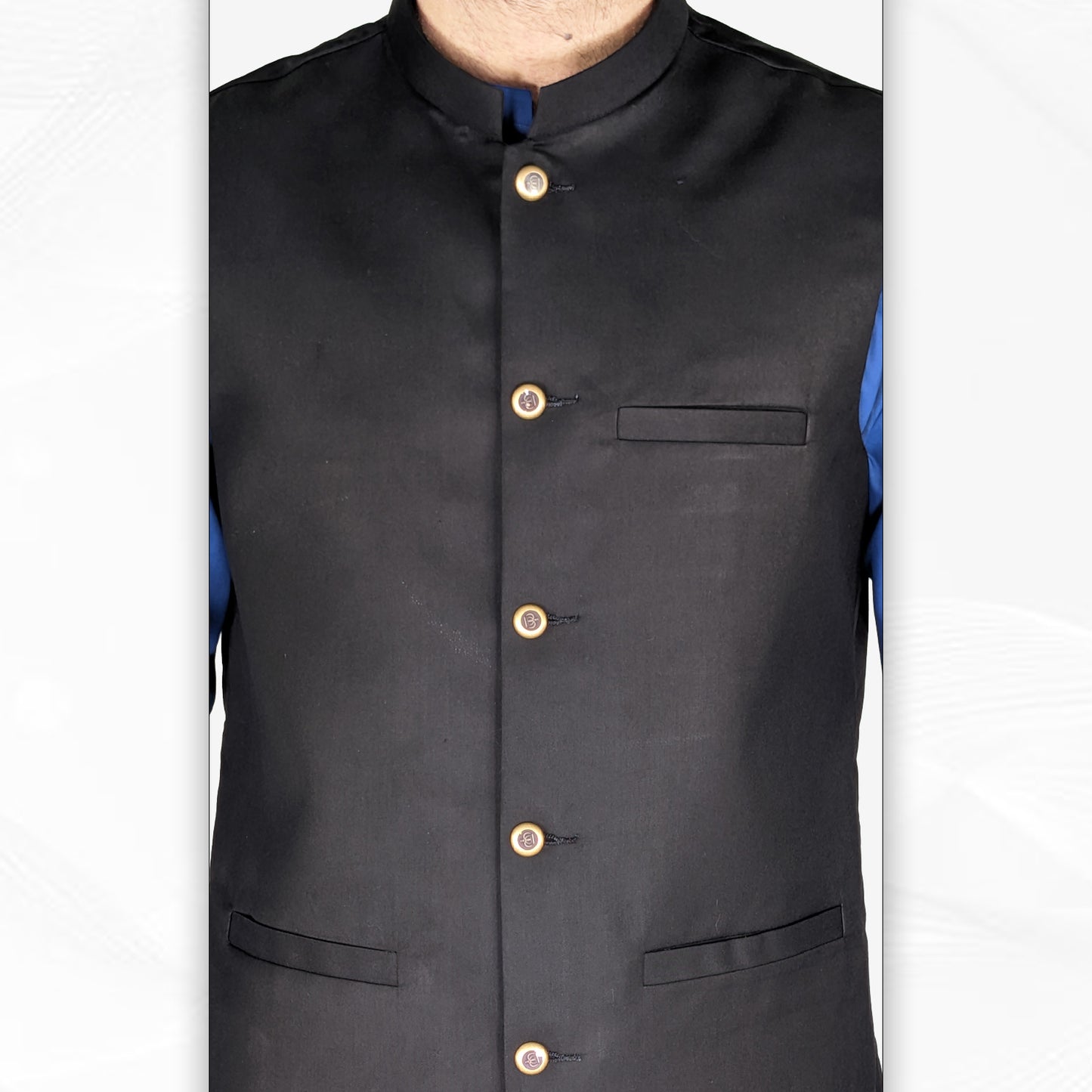 Men's Black Waistcoat (RJ-W216)