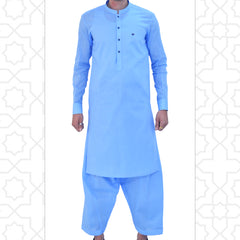Sky Blue Cotton Men's Kameez Shalwar RJ-KS510