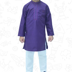 Purple Boy's cotton Kurta Pajama RJ-KIDS183