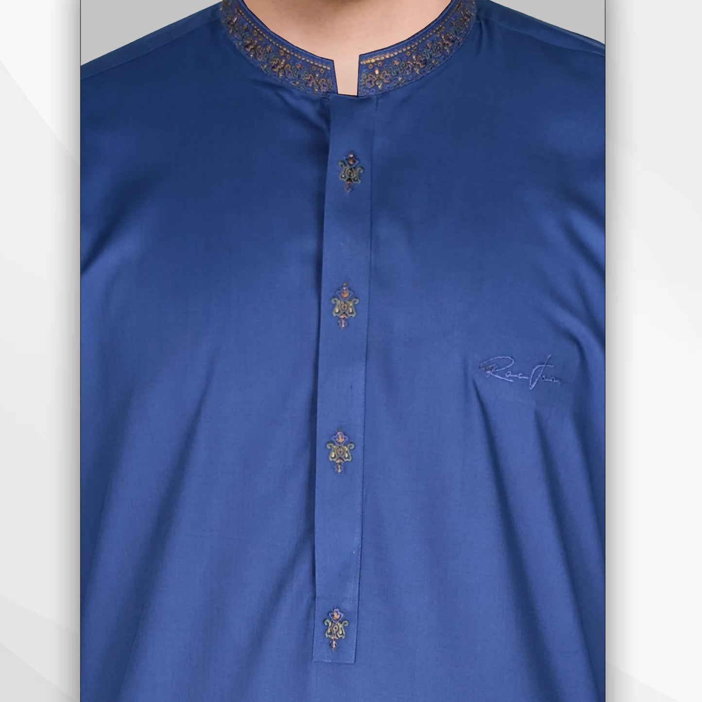 Urban Blue Mens Kameez Shalwar Embroidery RJ-KS577
