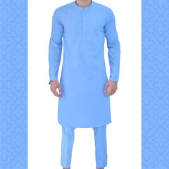 Sky blue Men's Kurta Pajama RJ-K186