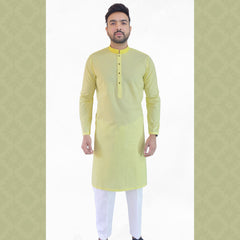 Yellow Men's Kurta Pajama RJ-K182