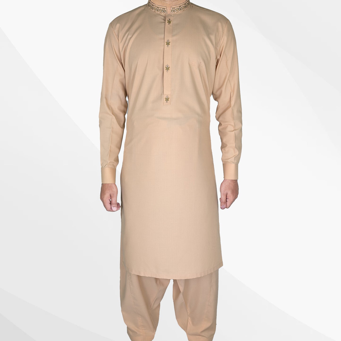 Warm Sand Mens Kameez Shalwar Embroidery RJ-KS575