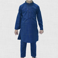 Navy Blue Boy's Wash & Wear Kurta Pajama RJ-KIDS188