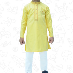 Yellow Boy's cotton Kurta Pajama RJ-KIDS178