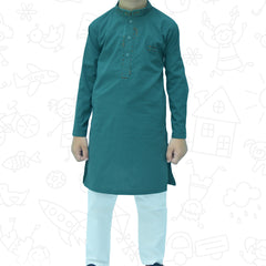 Sea Green Boy's cotton Kurta Pajama RJ-KIDS176