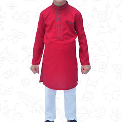 Red Boy's cotton Kurta Pajama RJ-KIDS180
