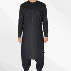 Jet Black Mens Kameez Shalwar RJ-KS579