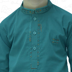 Sea Green Boy's cotton Kurta Pajama RJ-KIDS176