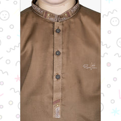 Chestnut Brown Boy's Kurta Pajama RJ-KIDS215