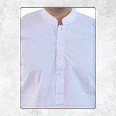 White Latha Cotton Mans Kameez Shalwar for Men's RJ-KS501