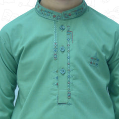 Sea Green Boy's cotton Kurta Pajama RJ-KIDS182