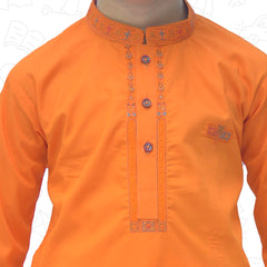 Orange Boy's cotton Kurta Pajama RJ-KIDS175