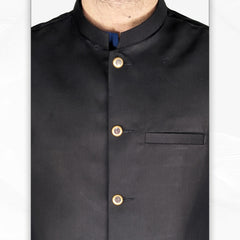Men's Black Waistcoat (RJ-W216)
