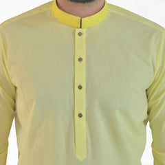 Yellow Men's Kurta Pajama RJ-K182