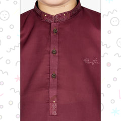 Burgundy Red Boy's Kurta Pajama RJ-KIDS214