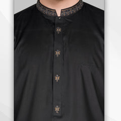 Phantom Black Mens Kameez Shalwar Embroidery RJ-KS574