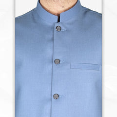 Men's Denim Blue Waistcoat (RJ-W217)