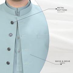 Men's Kameez Shalwar with Waistcoat (RJ-KSW104)