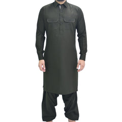 Dark Green Mens Kameez Shalwar RJ-KS541