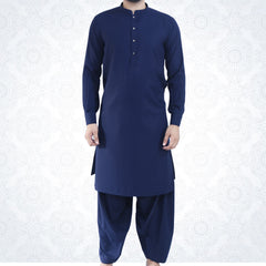 Navy Blue kameez shalwar wash & wear RJ-KS449