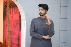 Men’s Premium Wash & Wear Kameez Shalwar – Stone Grey Traditional Wear - (RJ-KSW150)