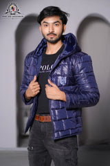 Navy Blue Puffer Jacket Males – Full sleeves