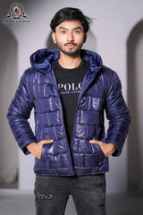 Navy Blue Puffer Jacket Males – Full sleeves