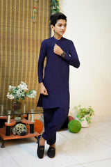 New Navy Blue Designer Boy's Kameez Shalwar RJ-KIDS208