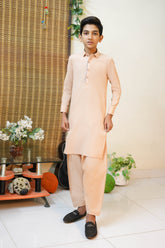 New Skin Peach Designer Boy's Kameez Shalwar RJ-KIDS210