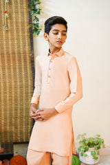 New Skin Peach Designer Boy's Kameez Shalwar RJ-KIDS210