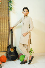 New Sand Beige Designer Kids and Boy's Kameez Shalwar RJ-KIDS211