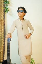 New Sand Beige Designer Kids and Boy's Kameez Shalwar RJ-KIDS211