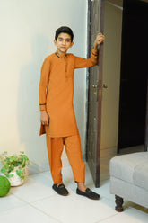 New Mustard Designer Boy's Kameez Shalwar RJ-KIDS212