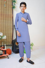 New Steel Blue Designer Boy's Kameez Shalwar RJ-KIDS213