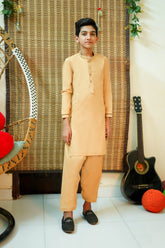 New Soft Gold Designer Boy's Kameez Shalwar RJ-KIDS215