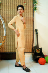 New Soft Gold Designer Boy's Kameez Shalwar RJ-KIDS215